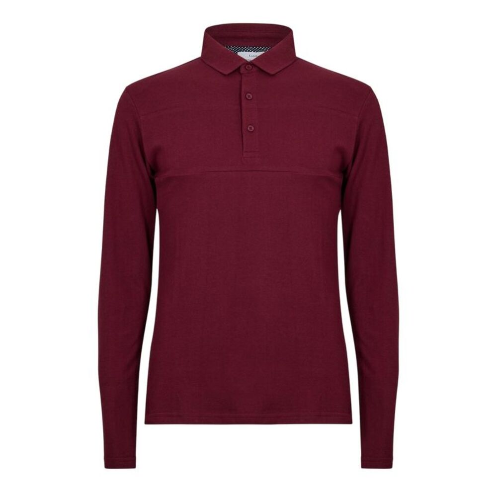 Peter Werth Mens Noaks Long-Sleeved Polo Shirt / Burgundy